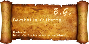 Barthalis Gilberta névjegykártya